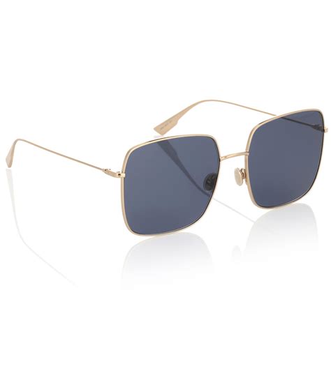 dior studded eyegalsses|DiorStellaire1 Gold Metal with Blue Lacquer Square Sunglasses.